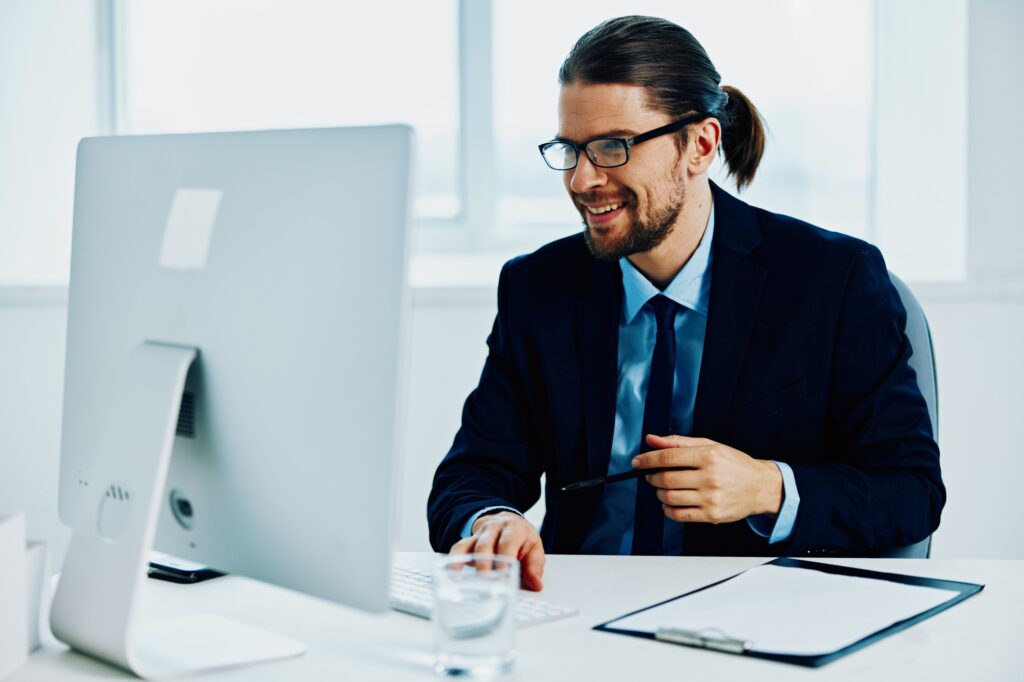 office worker with glasses self-confidence work Lifestyle